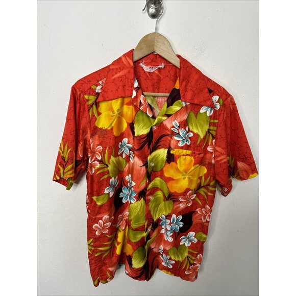 Vintage Mens Sears Hawaii Hawaiian Aloha Shirt 60s  Floral Disco Tiki Men S - Picture 1 of 5